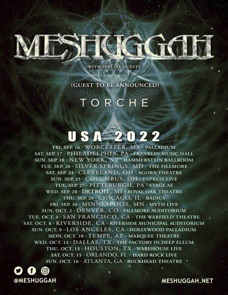 MESHUGGAH RESCHEDULES 2022 U.S. HEADLINING TOUR